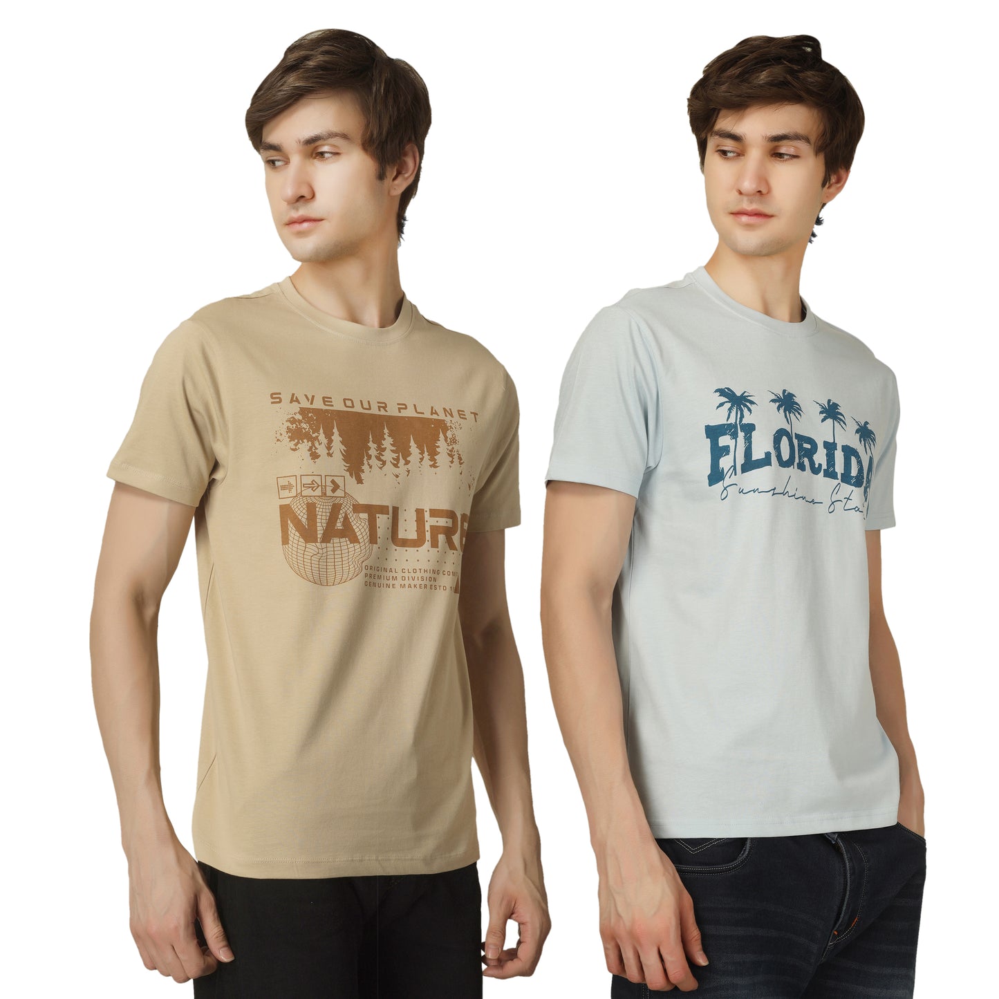 Combo 1 - Basic Round Neck Regular Mens T-Shirt