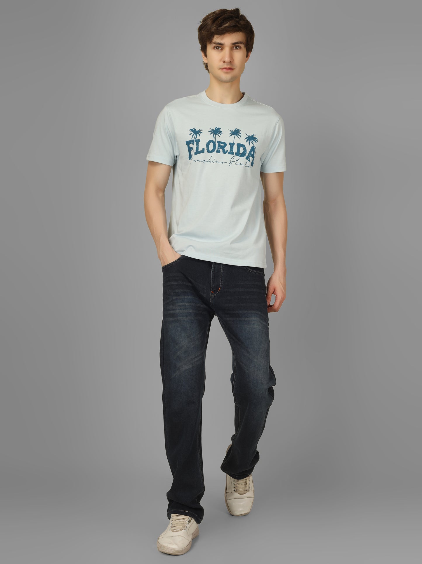 Basic Round Neck Regular Mens T-Shirt - RSBO0019