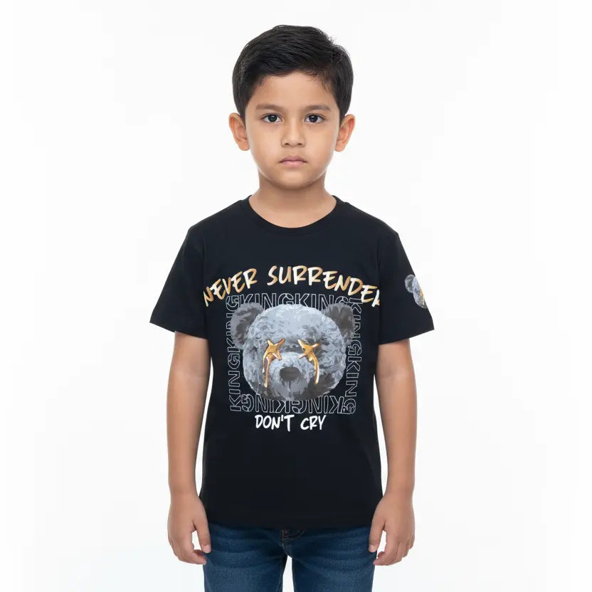 RSBO BOYZ - Teddy Black Rib Neck Tees